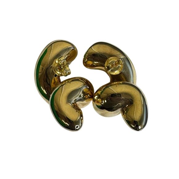 Bottega Veneta NWT Corkscrew 18k Gold Plated Silver Earrings - Picture 6 of 8